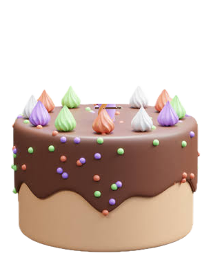 숫자 5 초를 꽂은 5주년 초콜릿 케이크